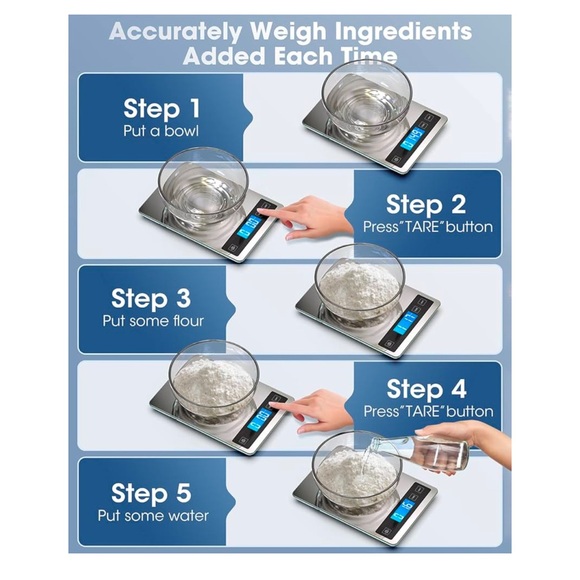 NIB Nicewell Food Scale, 22lb Digital Kitchen Scale for Cooking Baking, silver - Picture 3 of 9